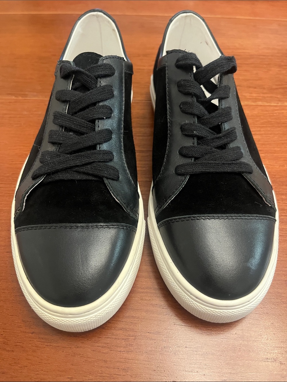Marc Nolan- The Chancellor Collection Black Leather & Suede Casual Sneakers